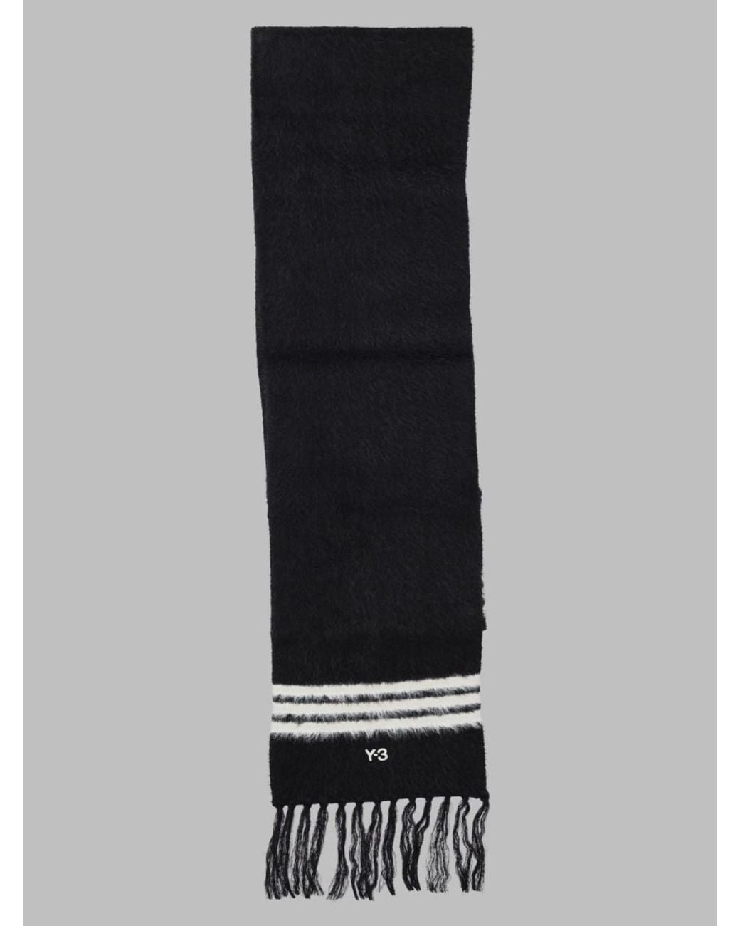Adidas Black Scarf Y-3 Stripes Recycled Polyamide Scarfs