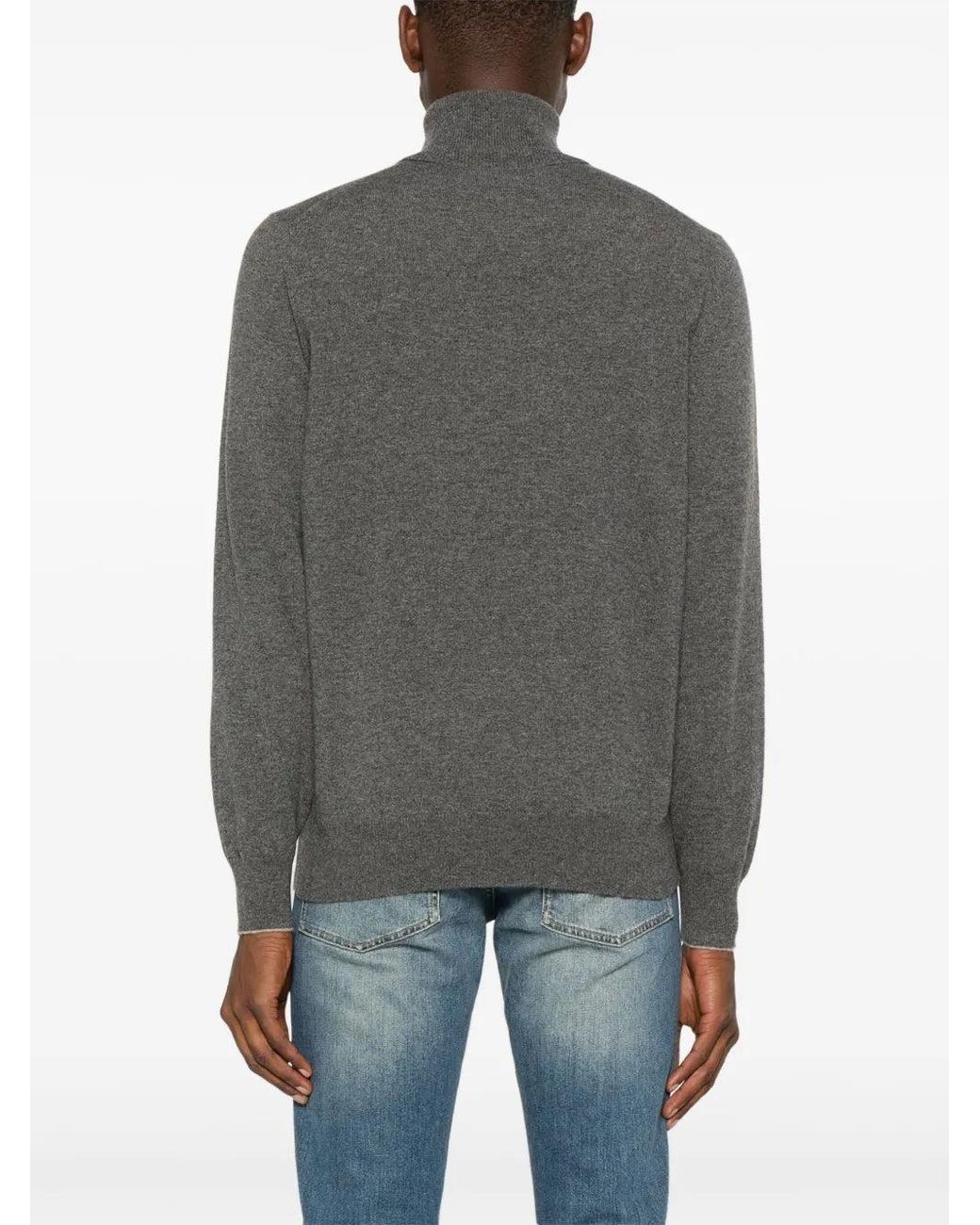 Brunello Cucinelli Gray Turtleneck Sweater Clothing for men
