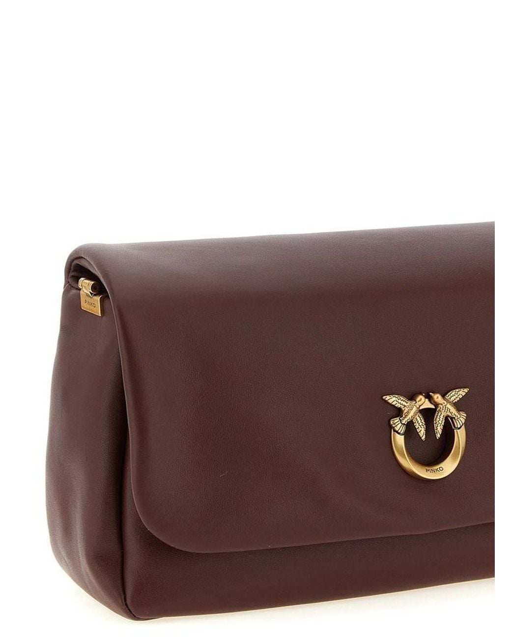 Pinko Brown Crossbody Bag Lamb Leather Crossbody-Bags