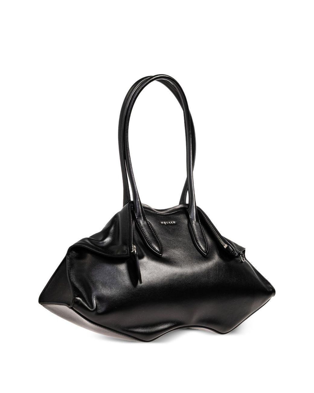 McQueen White Shoulder Bag Manta Calfskin