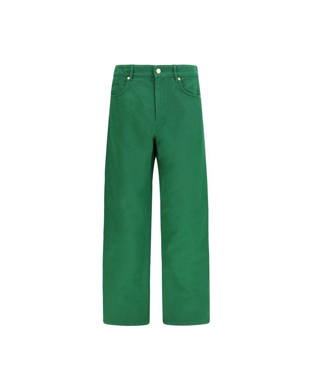 Max Mara Green Cotton Casual Pants