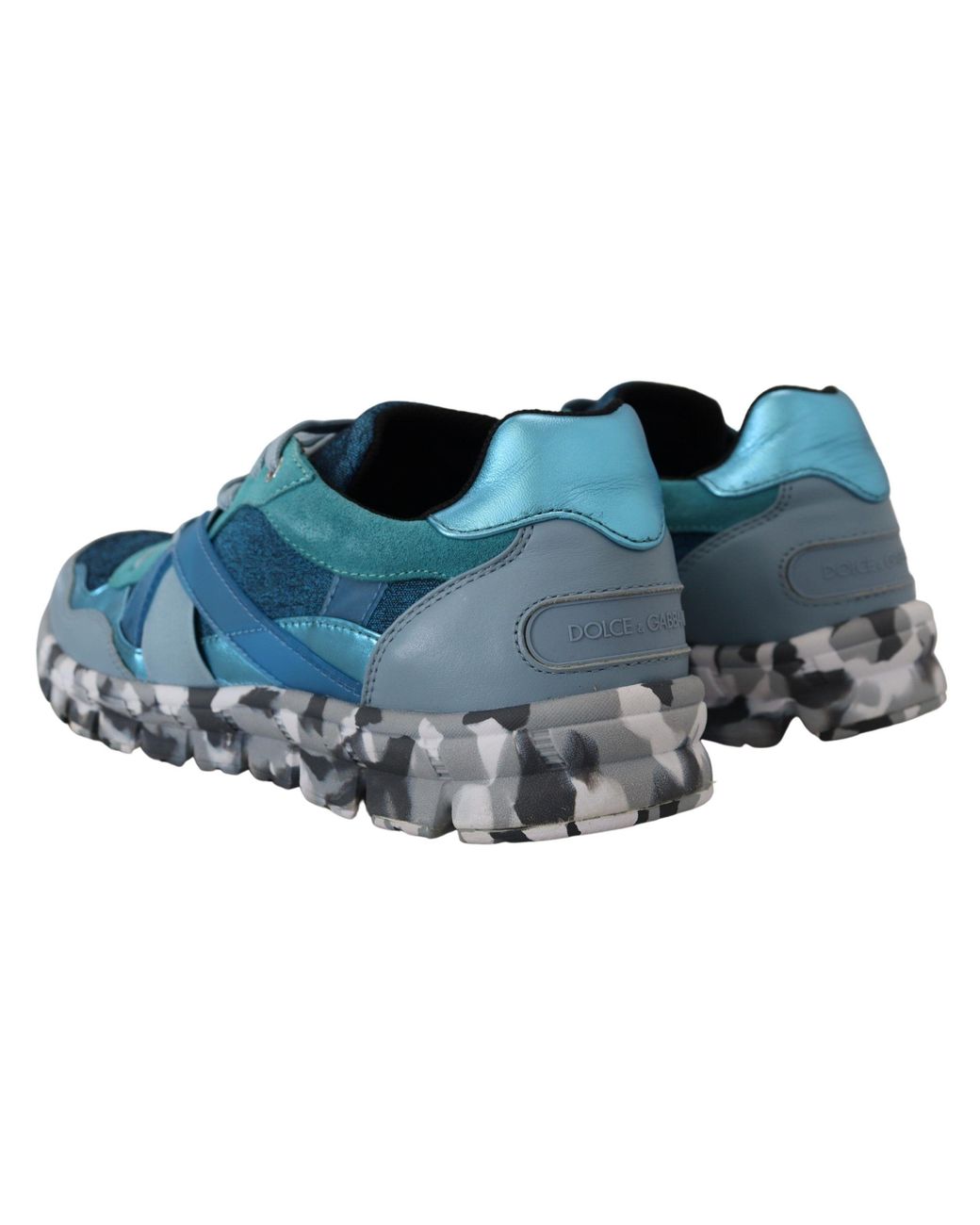Dolce & Gabbana Blue Leather Sport Low Top Sneakers for men