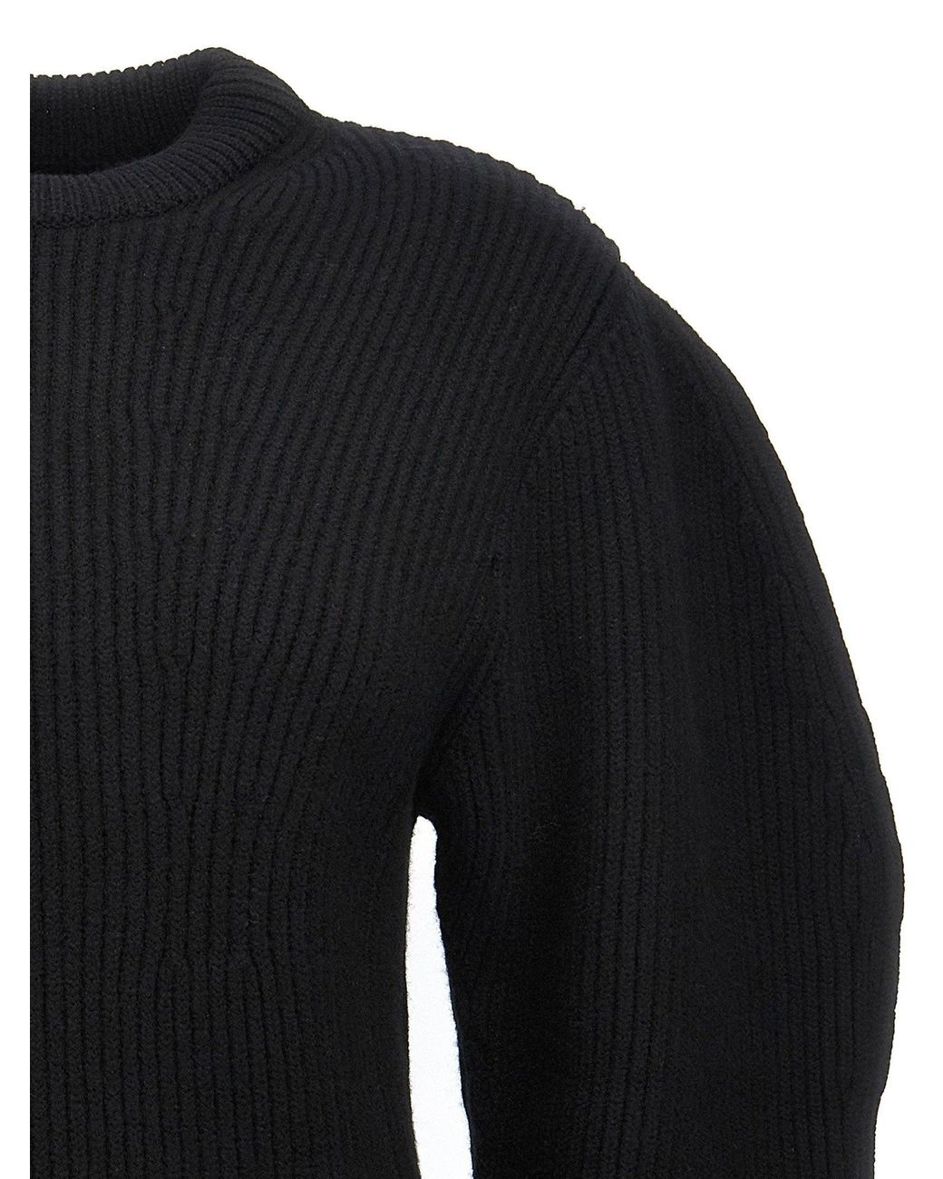 Jil Sander Black Ribbed Wool Sweater