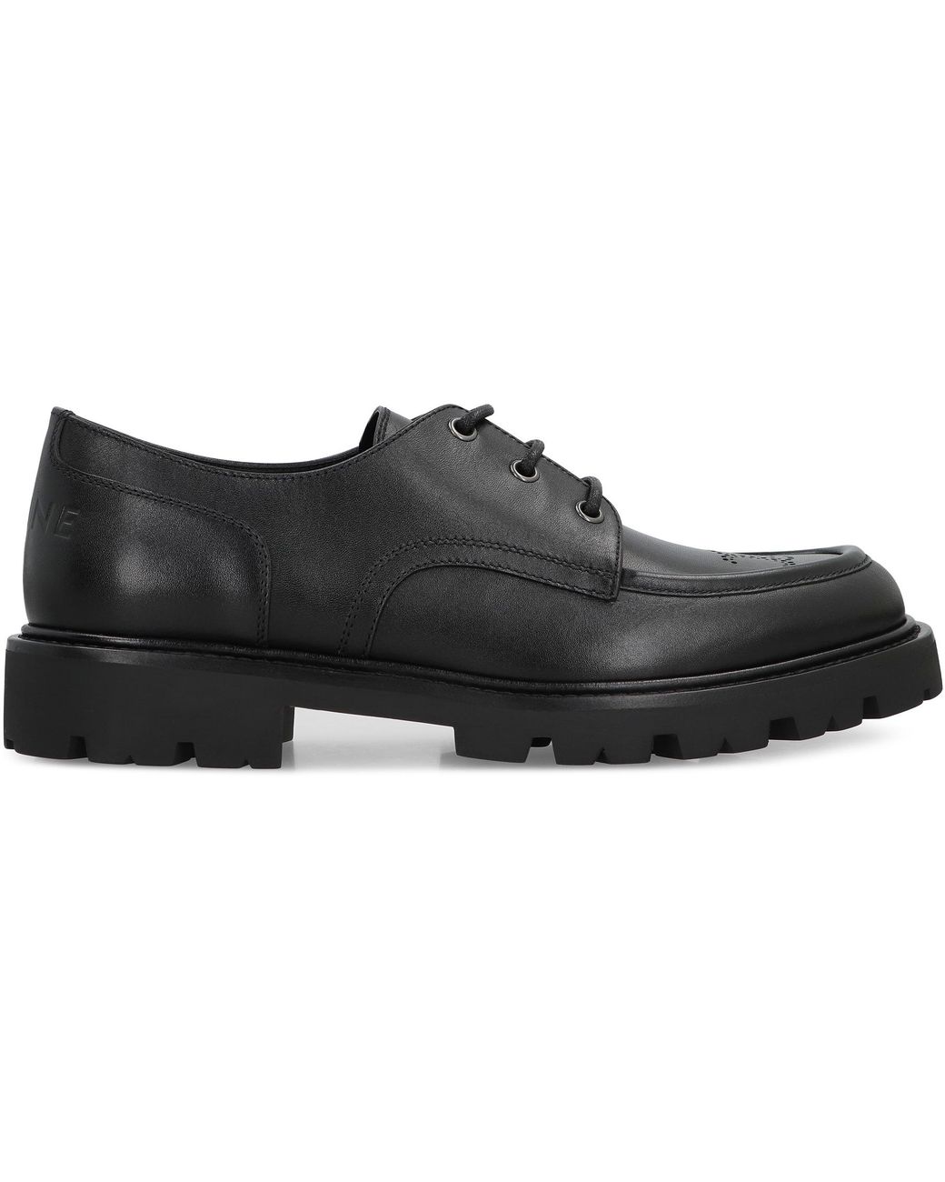 Céline Black Leather Derby Shoes Margaret Cow Hide Lace-Up for men