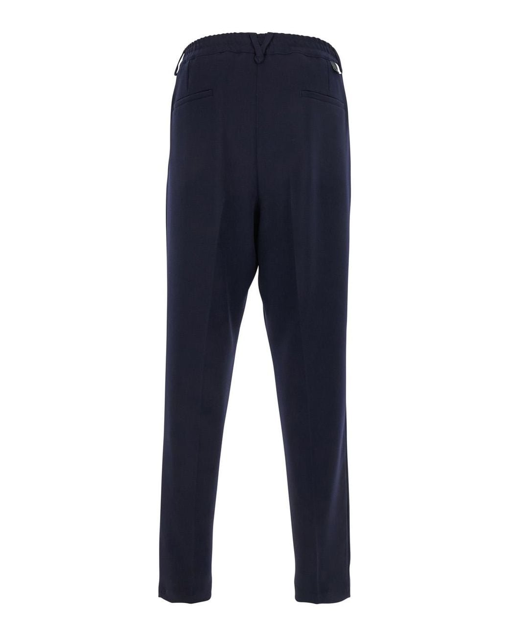 Low Brand Blue Pants With Elastic Waist And Belt Loops for men