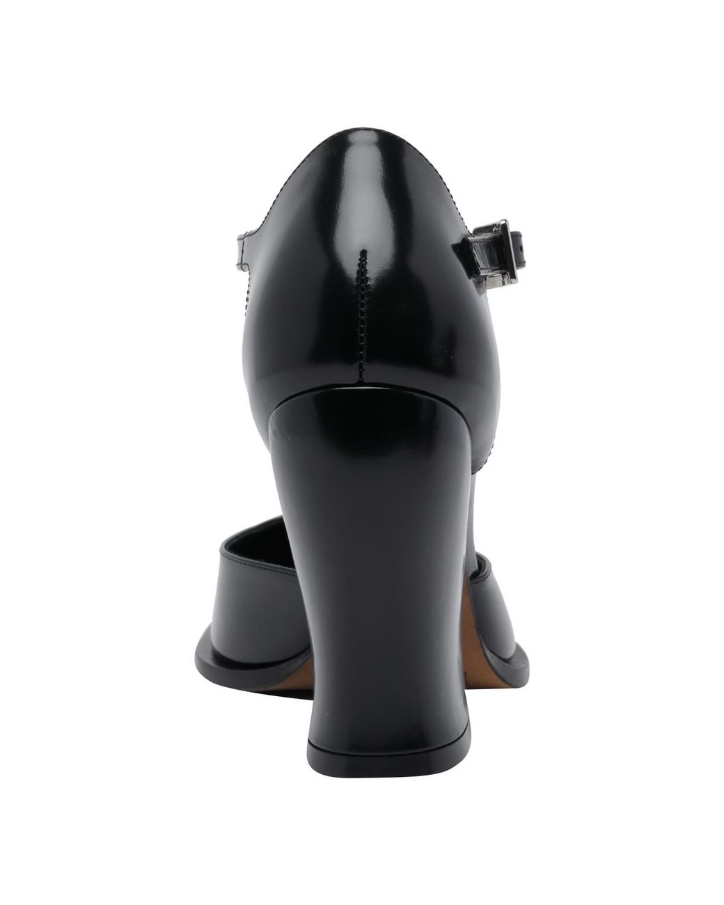 Loewe Black Leather T-Bar Pumps Scarpe Con Tacco
