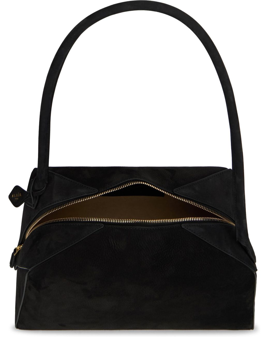 Alaïa Black Shoulder Bag Le Bouledogue Suede Leather