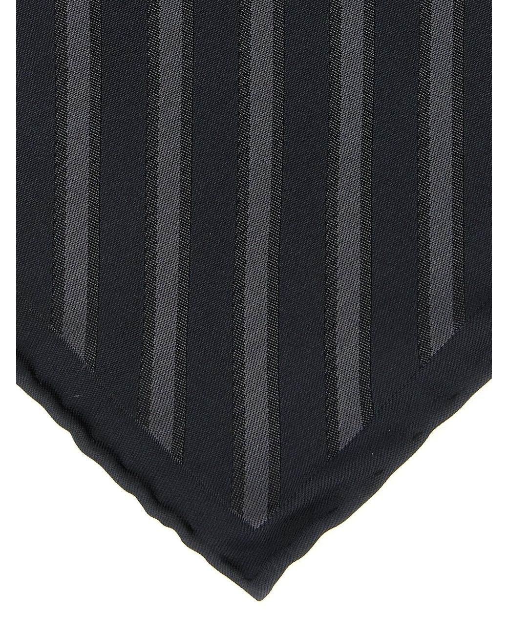 Brunello Cucinelli Black Silk Pocket Square Accessory for men