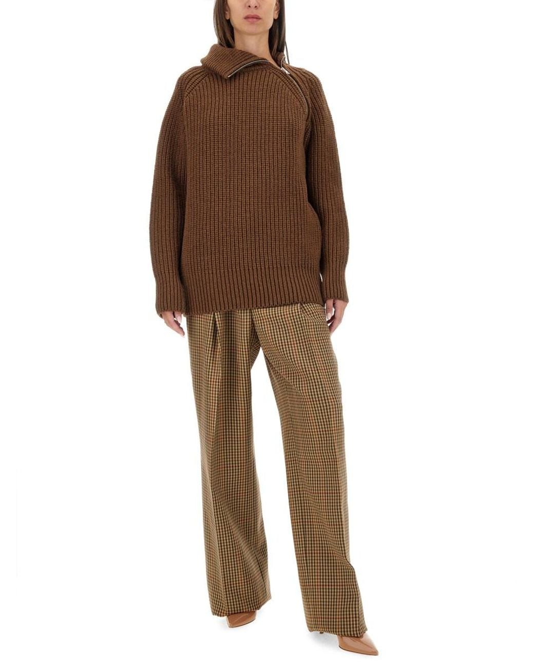 Dries Van Noten Brown Shirt With Zip Jumpers