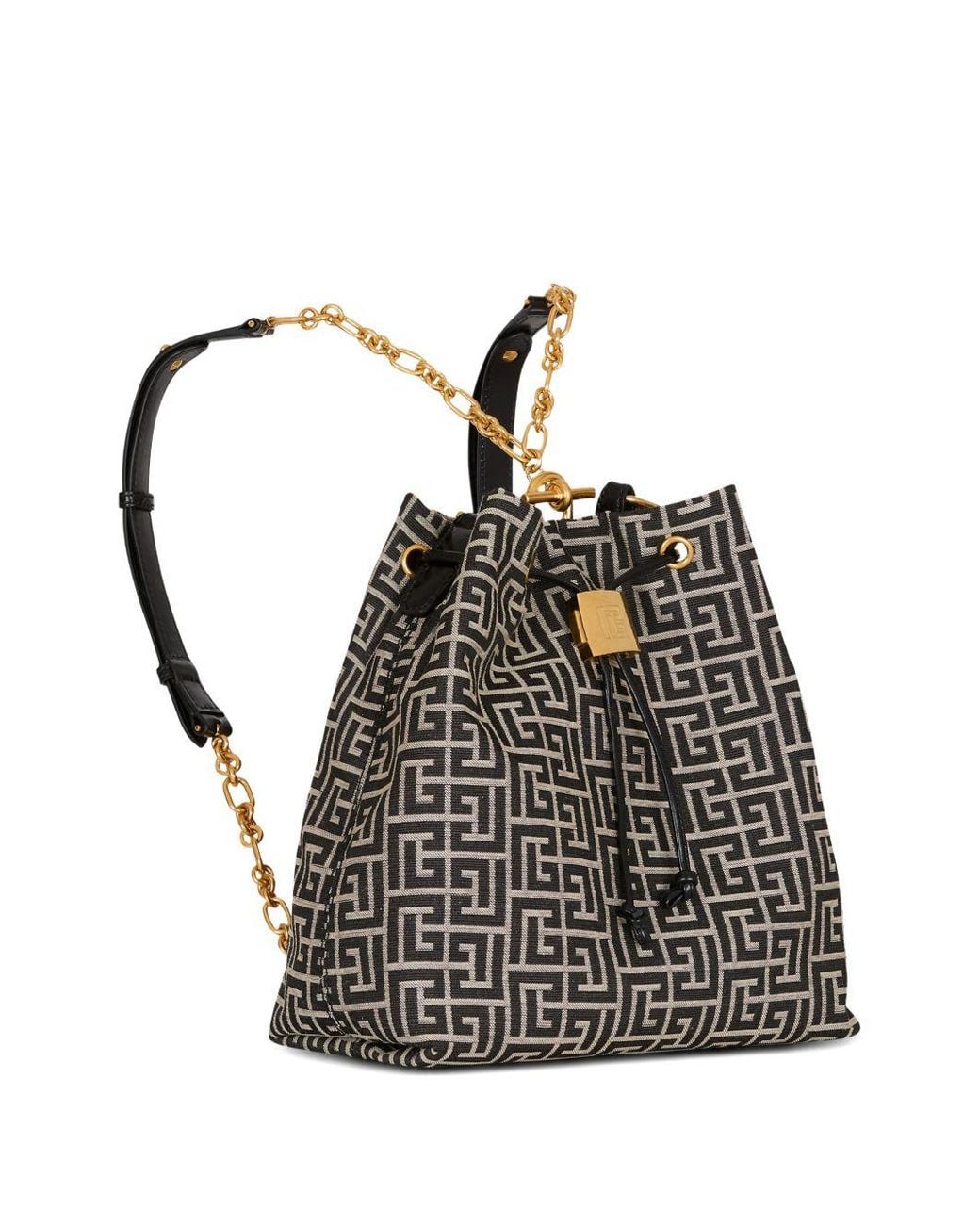 Balmain Black Sync Monogram Backpack