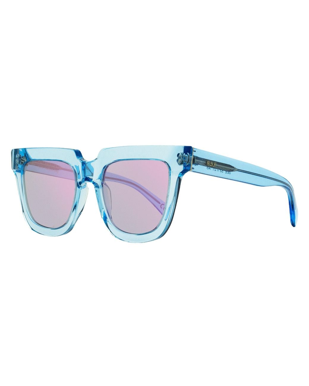 Retrosuperfuture Black Rounded Sunglasses Modo 0ee Light Blue 53mm