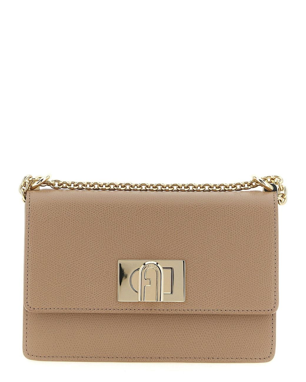 Furla Lock Furla Crossbody Bag in Brown | Lyst