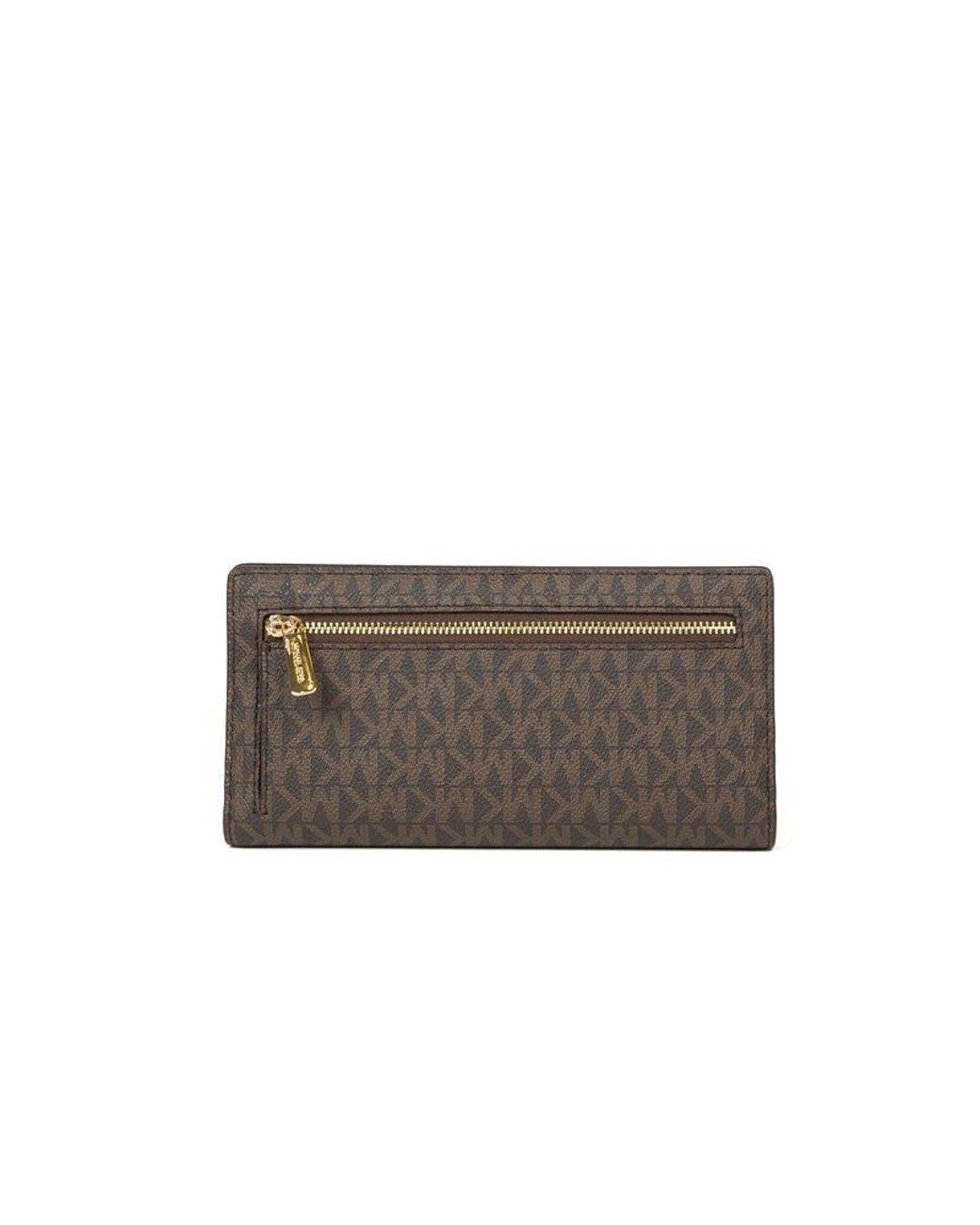 Michael Kors Brown Michael Kors Logo Snap Closure Wallet
