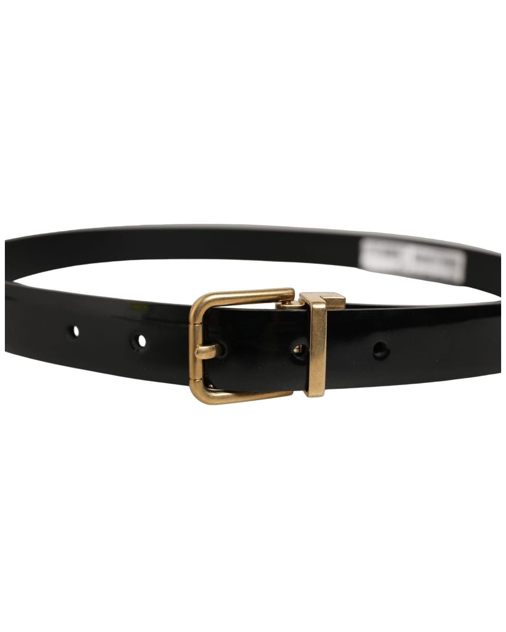 Dolce & Gabbana Black Classic Leather Tone Buckle Belt for men