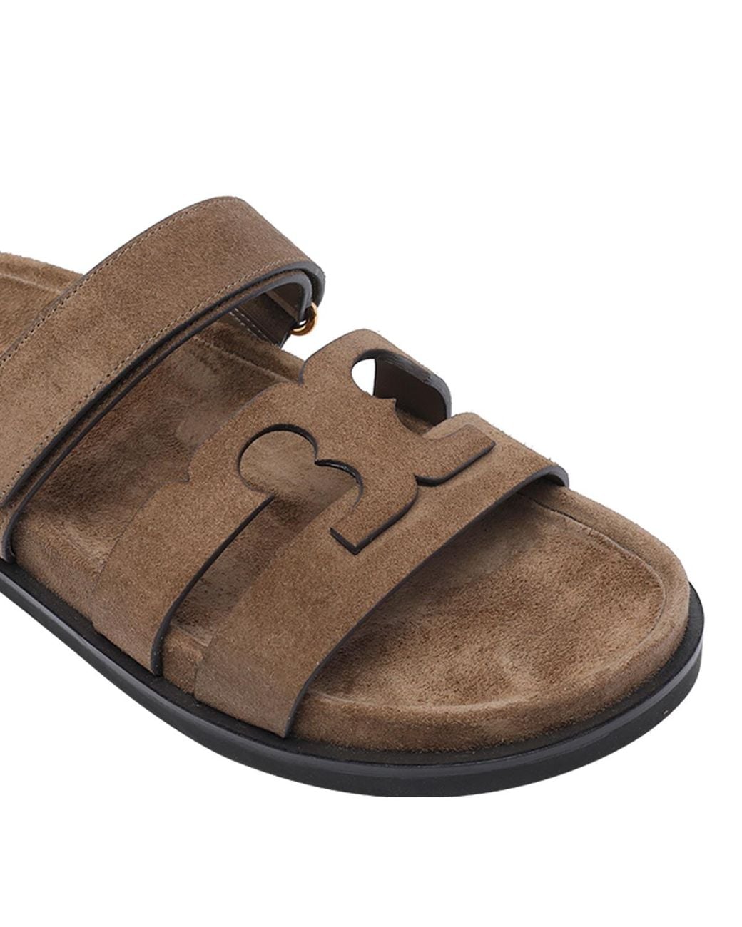 Tory Burch Brown Sandals Suede Leather/Rubber Sole