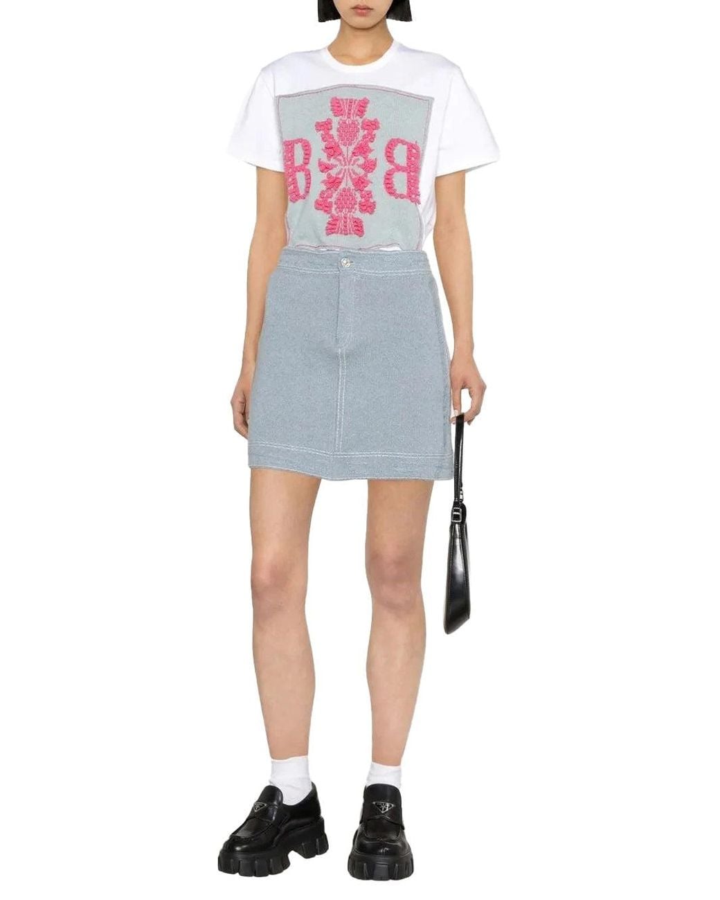Barrie Blue Denim Mini Skirt Light Rtw