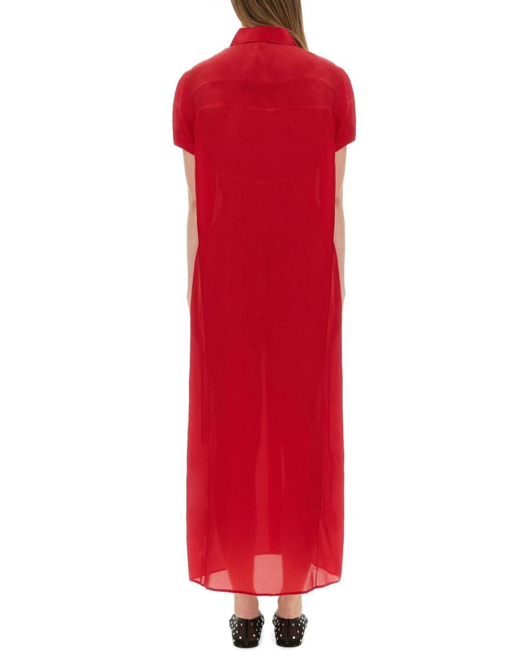 Khaite Red Silk Dress