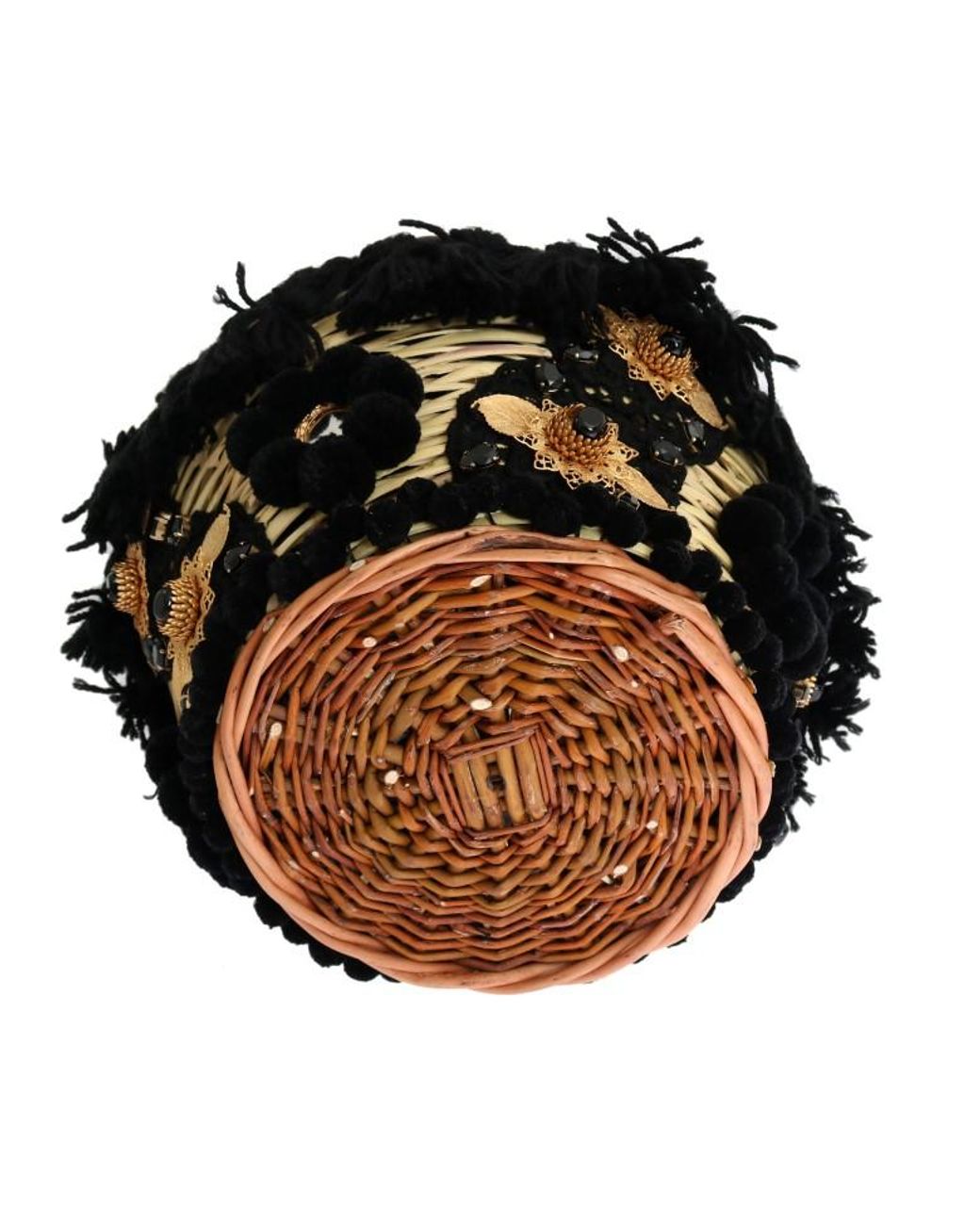 Dolce & Gabbana Black Chic & Straw Snakeskin Bucket Bag