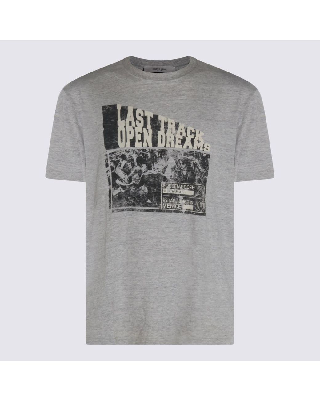 Golden Goose Deluxe Brand Dark Grey Cotton T-Shirt Golden