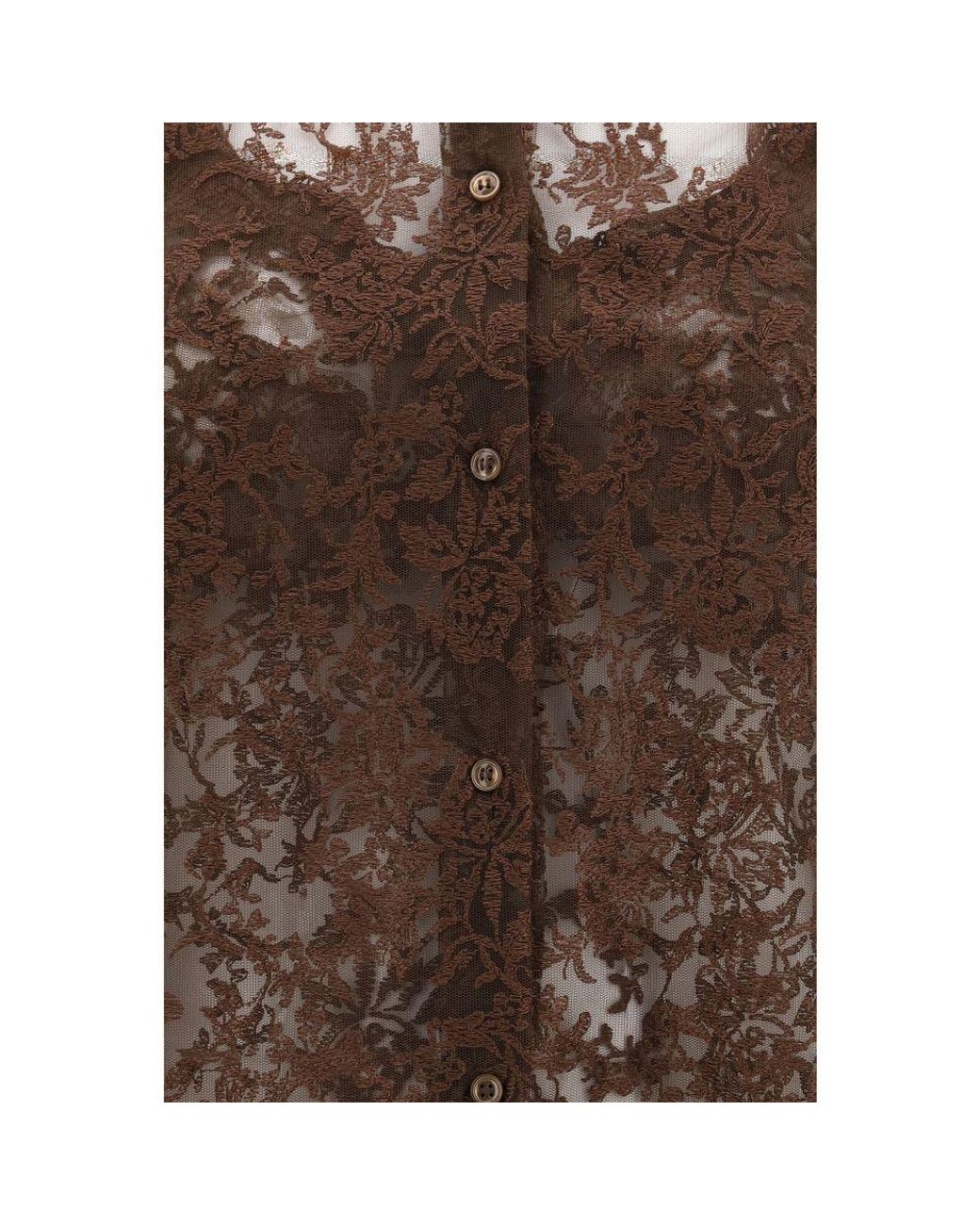 Ermanno Scervino Brown Polyester Pattern Shirt