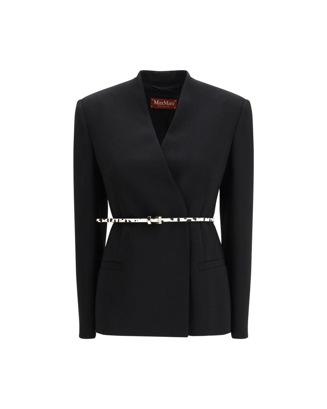 Max Mara Black Triacetate Coat Clothing