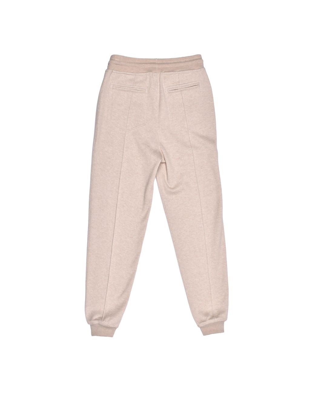 Brunello Cucinelli Natural Sand Wool Blend Jogger Trousers for men