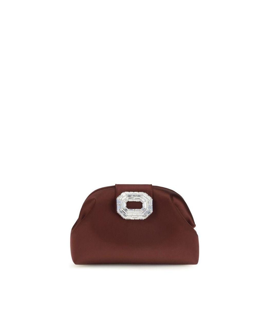 AMINA MUADDI Brown Satin Shoulder Bag