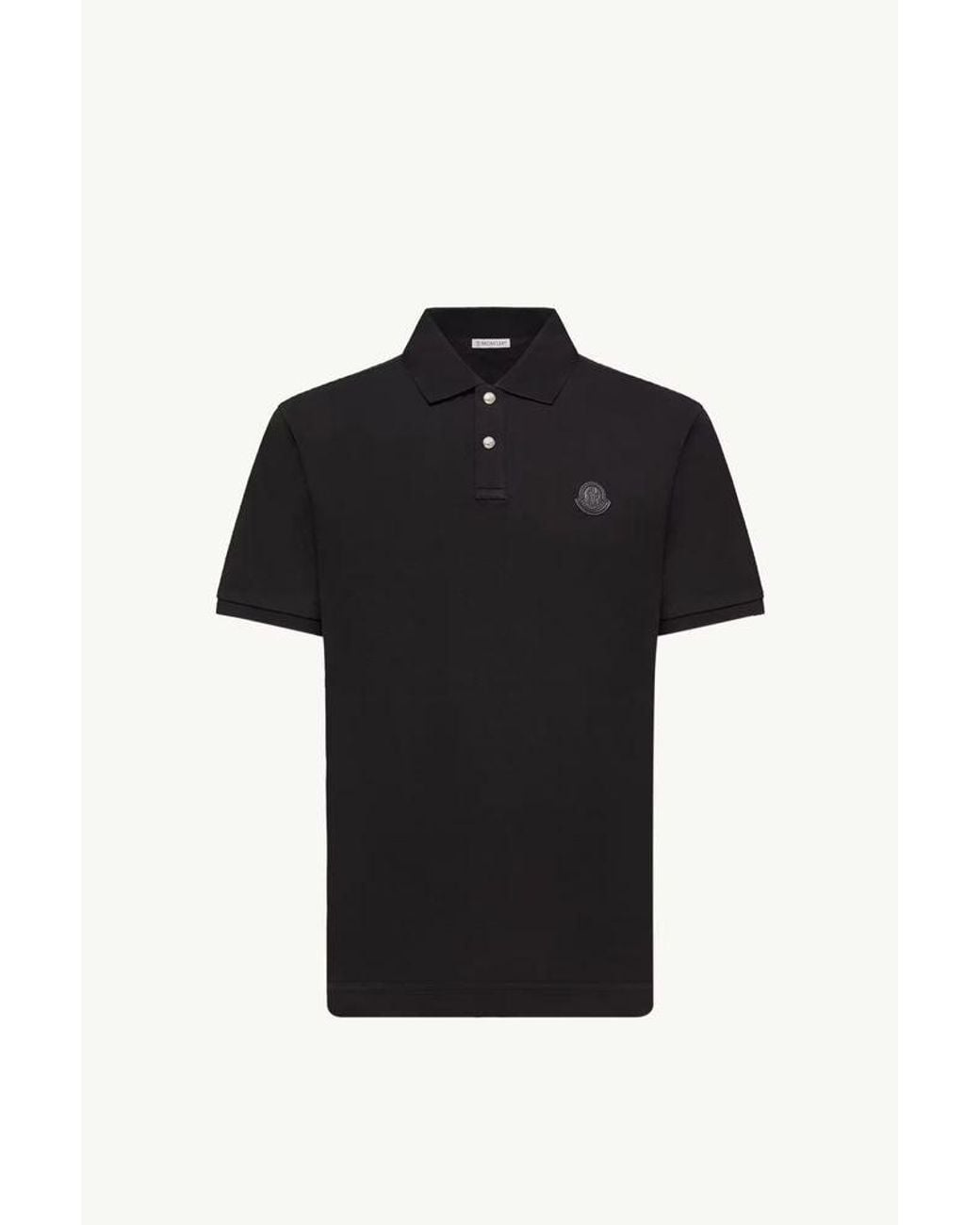 Moncler Black Moncler Logo-Embroidered Polo for men