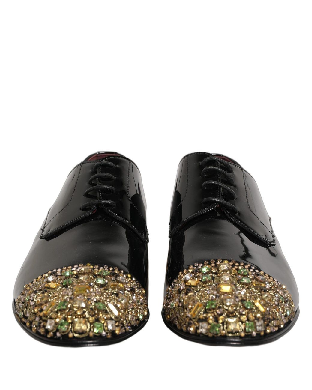 Dolce & Gabbana Black Embellished Derby Dress Formal Shoes Leather for men