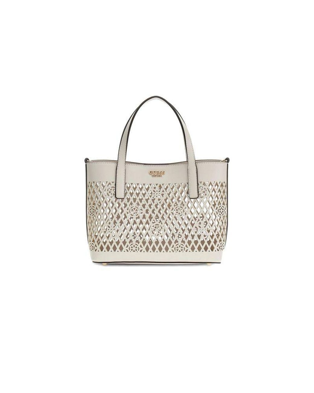 Guess White Guess Letty Tote Bag