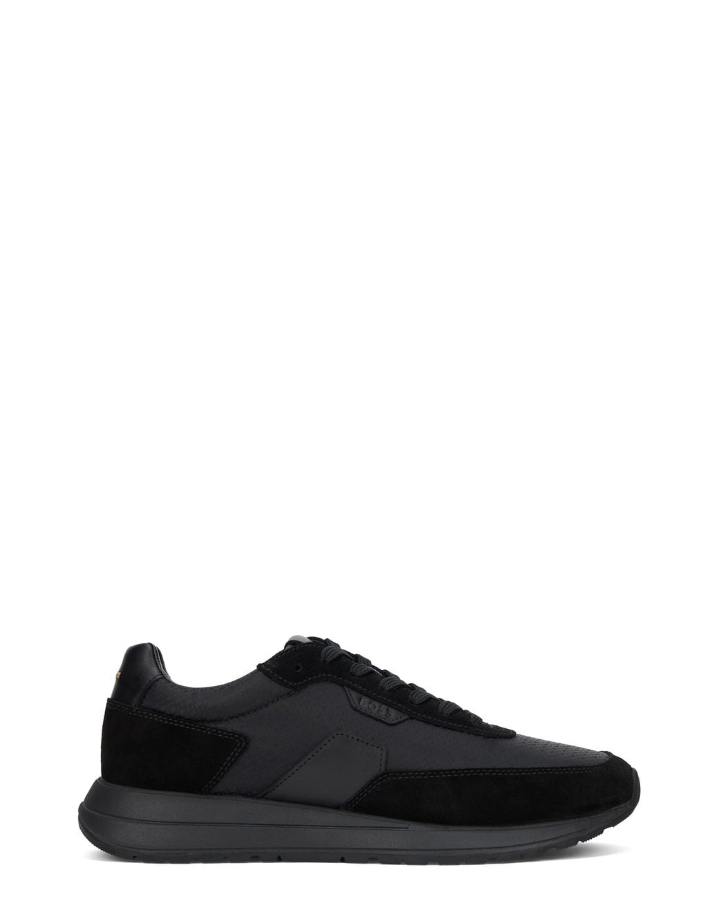 Boss Black Low-Top Leather And Fabric Sneakers Calfskin Trainers for men