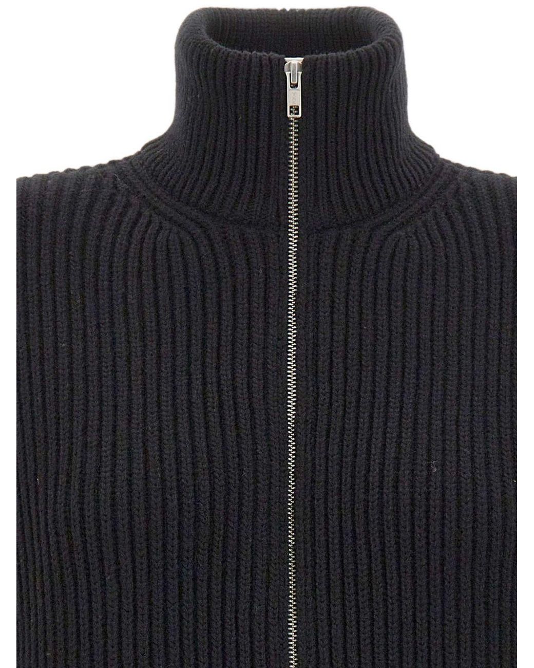 MM6 by Maison Margiela Black Ribbed Wool Vest