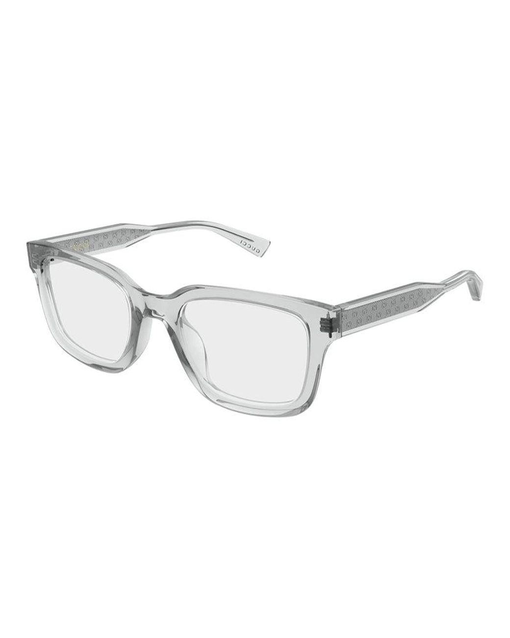 Gucci Gray Eyeglasses Square Full Rim, Transparent Frame And Clear Demo Lens Gg2071Ol005 Sunglasses for men