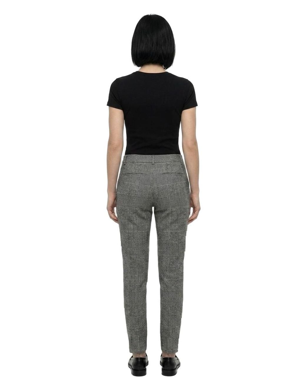 Dolce & Gabbana Black Dolce & Gabbana Houndstooth Wool-Blend Trousers