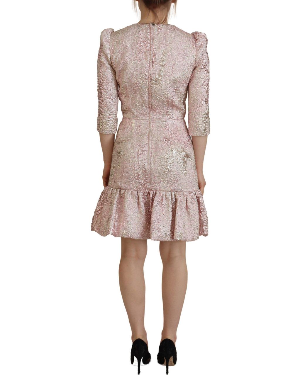 Dolce & Gabbana Multicolor Elegant Jacquard Midi Sheath Dress