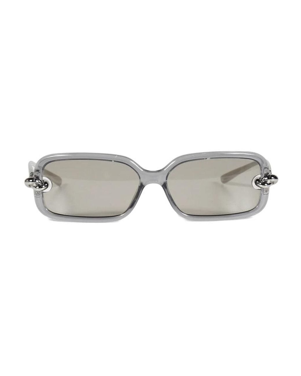 Bottega Veneta White Sunglasses Rectangle Full Rim, Shiny- Frame And Lens Bv1439S004