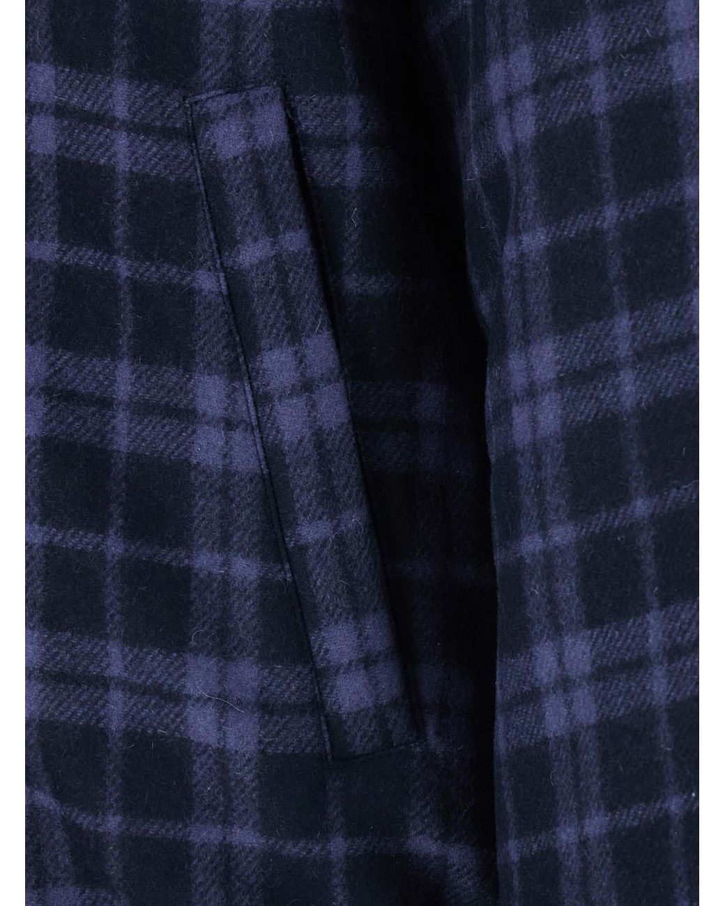 Drole de Monsieur Blue Jacket Flannen Tech Fabric Polyester; Wool; Hemp Coat for men