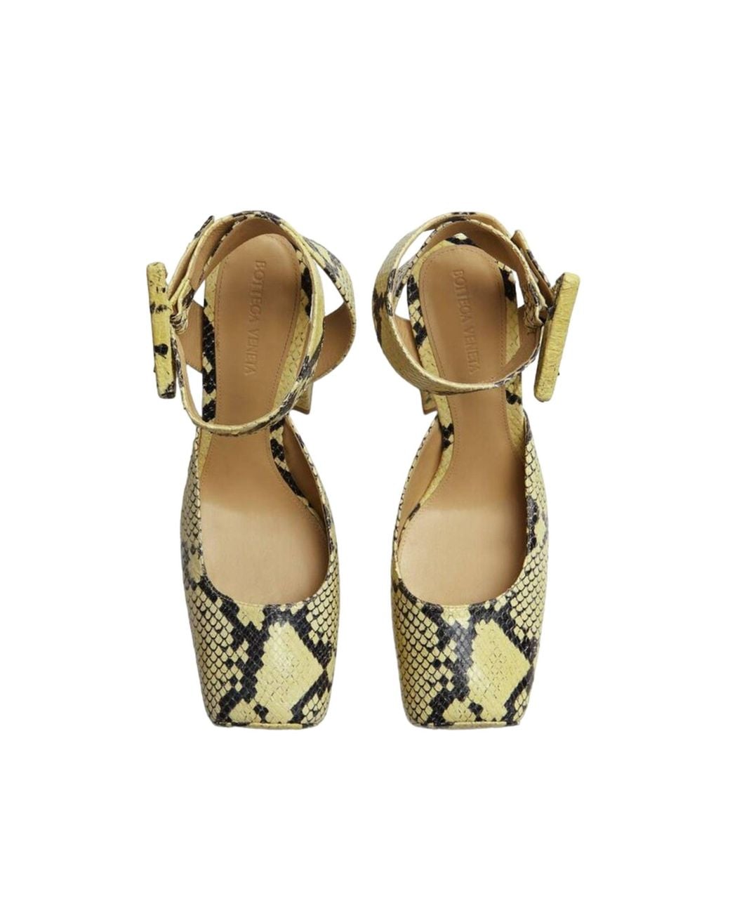 Bottega Veneta Metallic Tower Snakeskin-Print Pumps