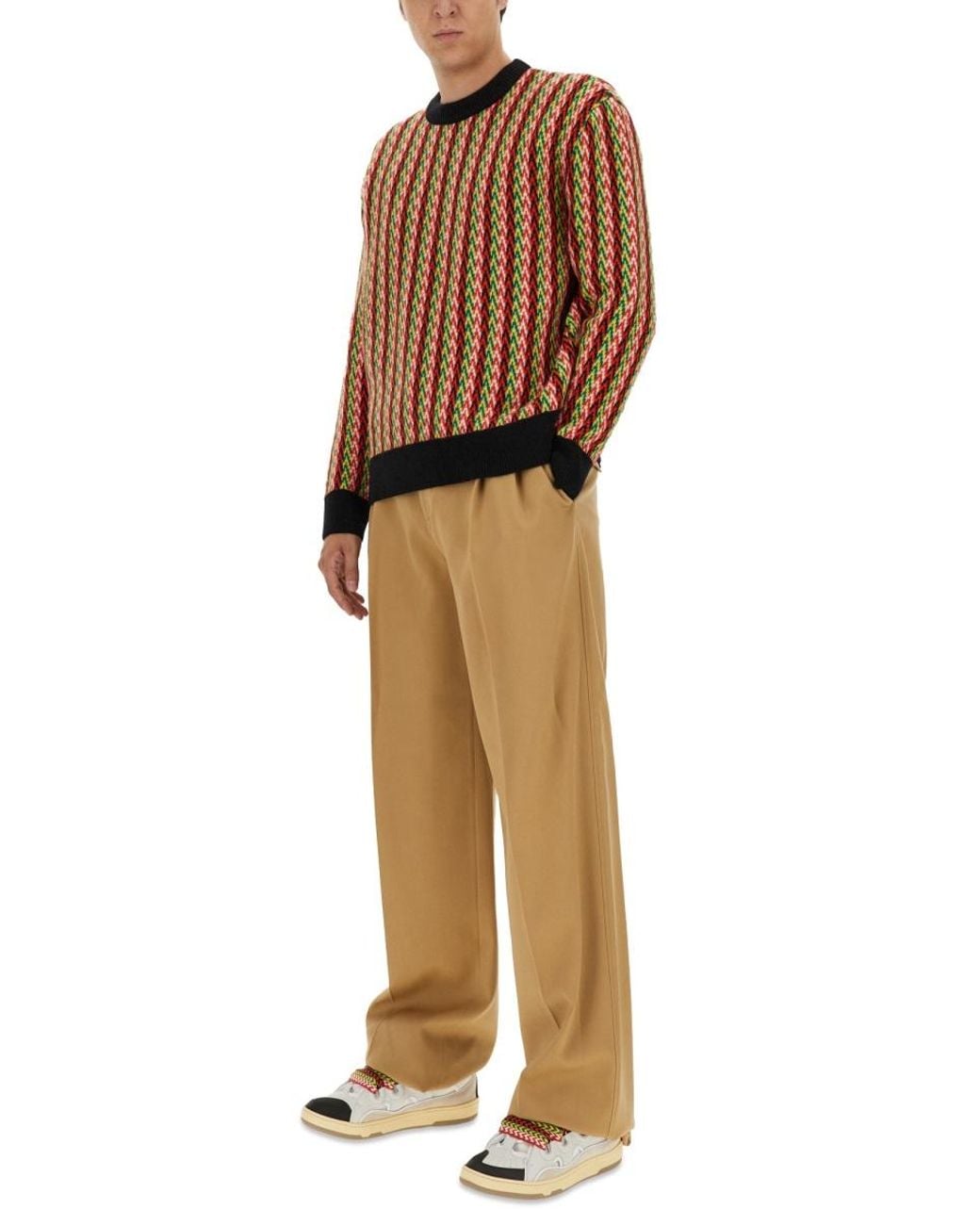 Lanvin Brown Merino Wool Sweater Jumpers for men
