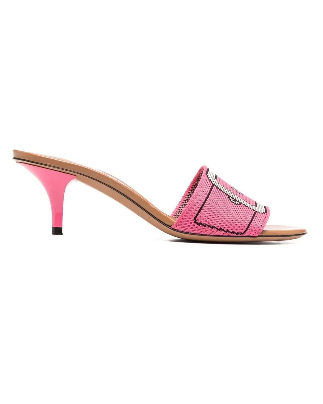 Marni Pink Stretch Knit Fabric Sandals | Lyst UK