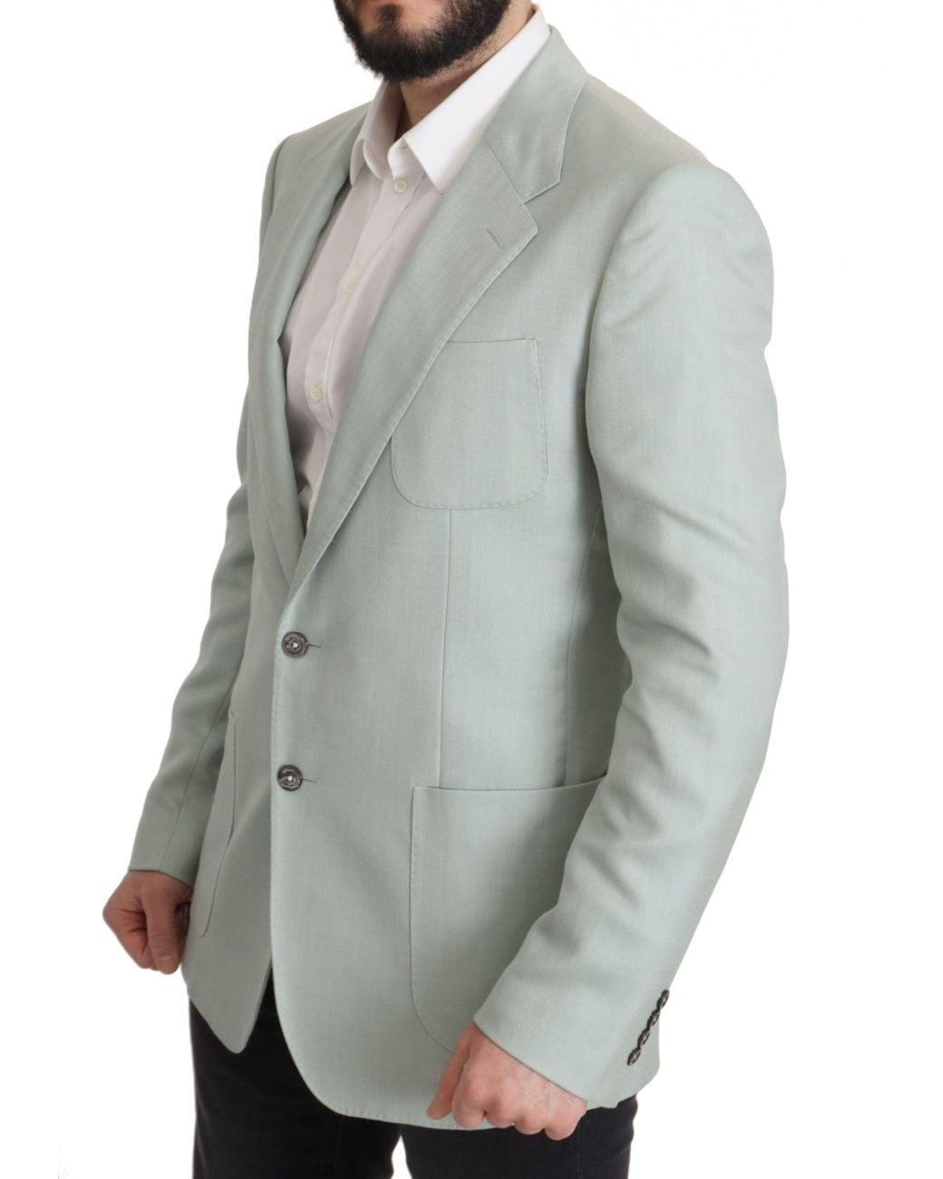 Dolce & Gabbana Gray Green Cashmere Blazer Jacket for men