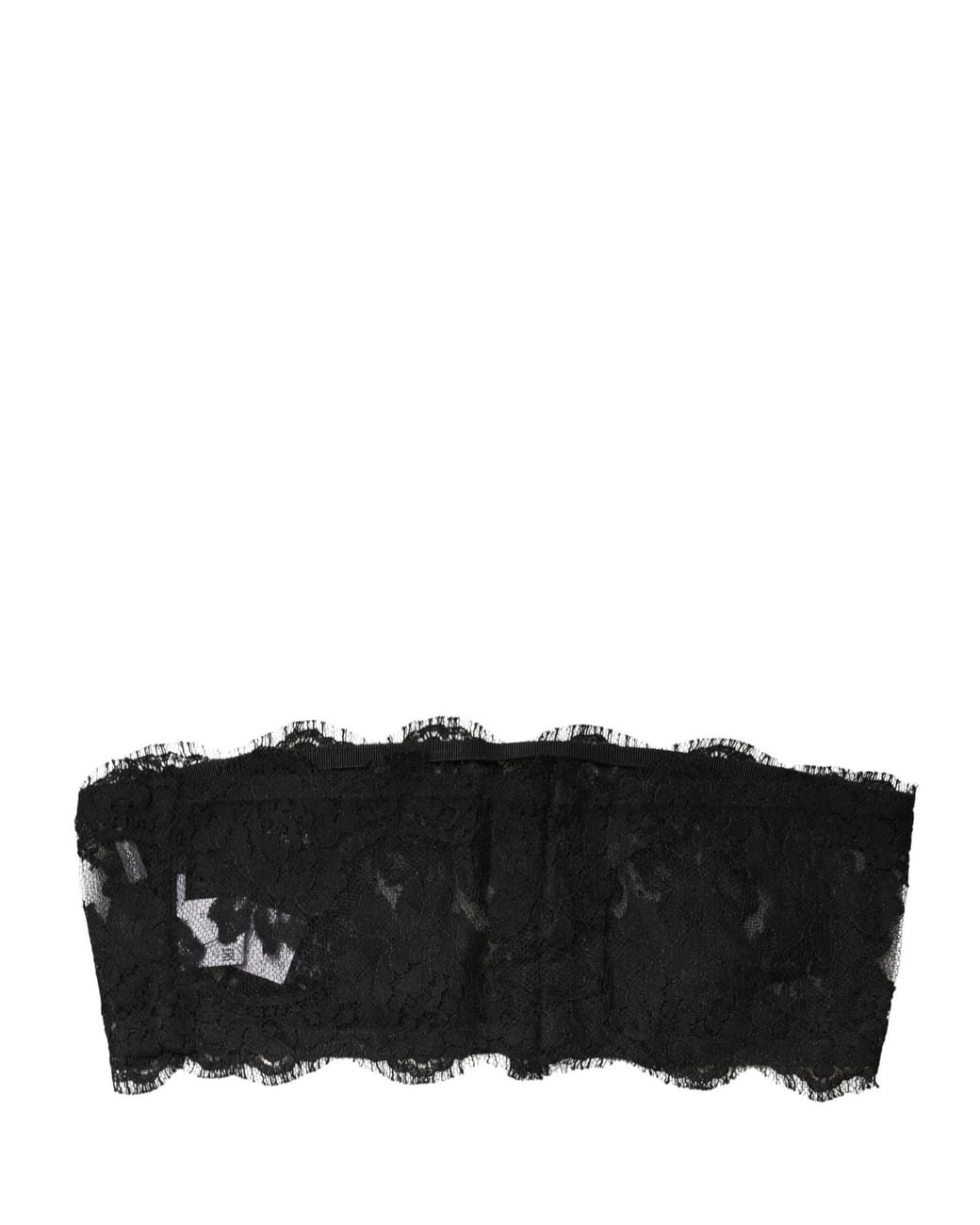 Dolce & Gabbana Black Lace Bandeau Bra Tube Top Underwear Rayon Nylon Viscose Cotton