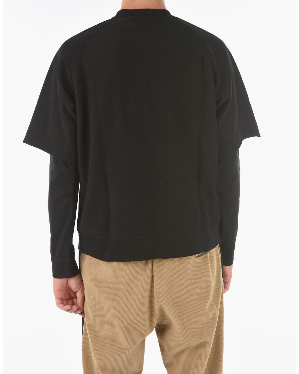 DSquared² Black Cool Fit Double Layer Logo Sweatshirt for men