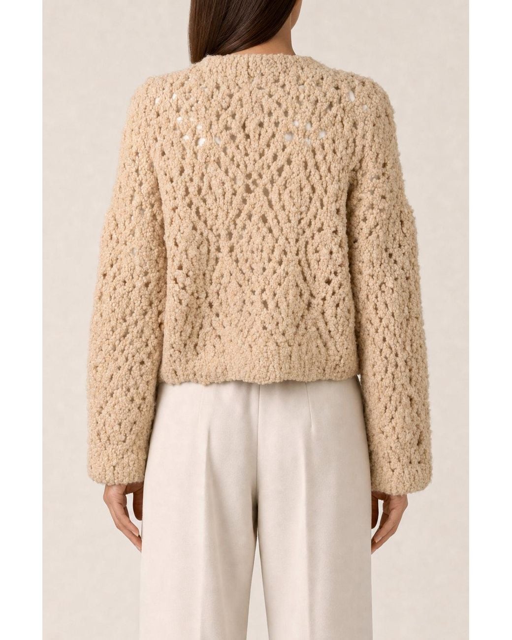 Brunello Cucinelli Natural Wool Knit Sweater Clothing