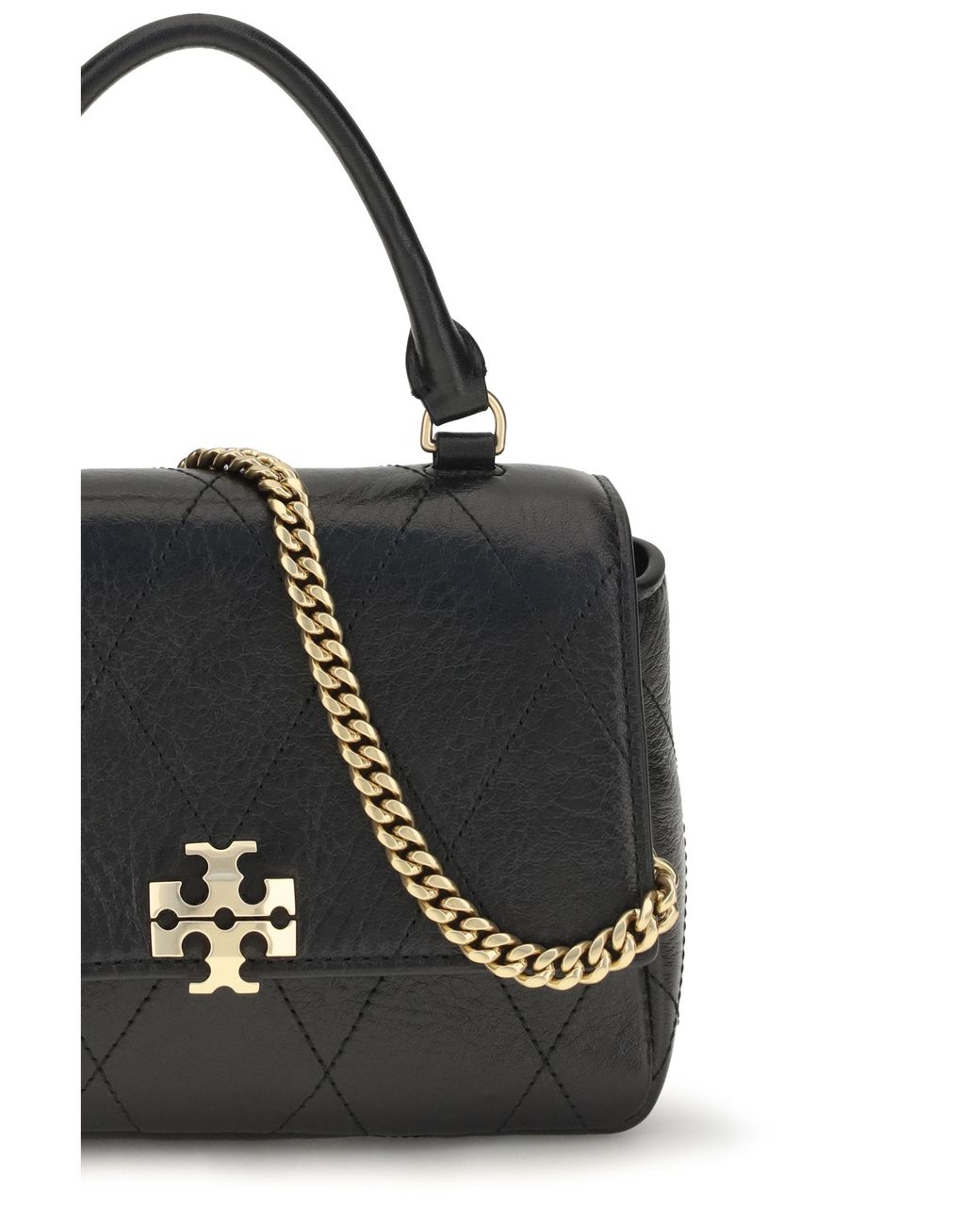 Tory Burch Black Charlie Mini Handbag Calf Leather Bos Taurus Wallet