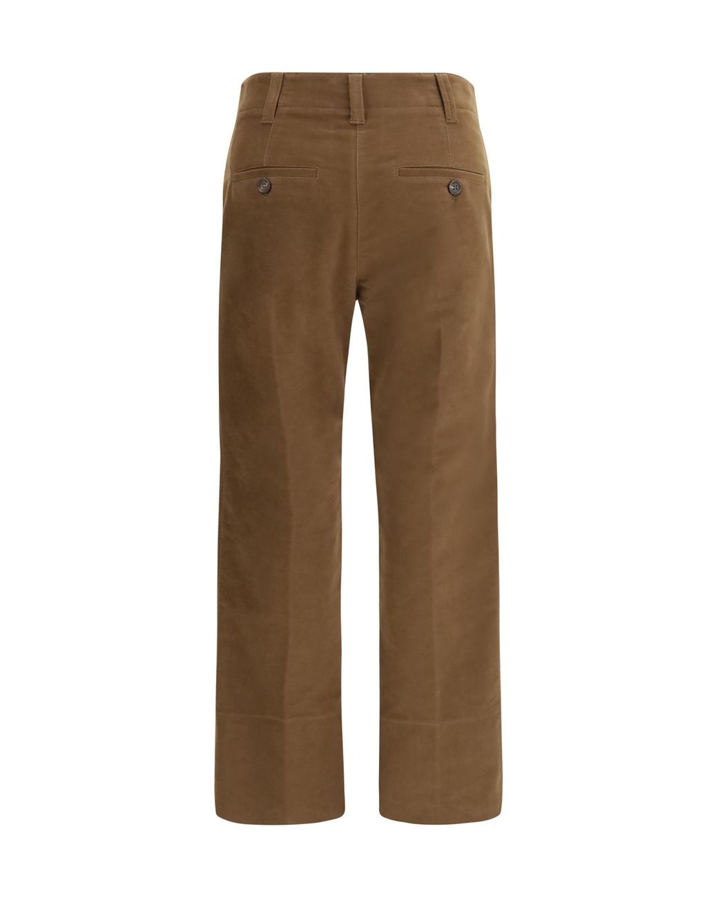 Brunello Cucinelli Brown Stretch Cotton Cigarette Trousers