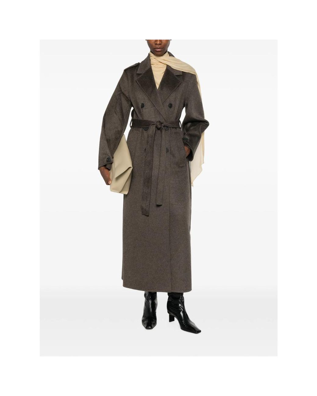 The Dynamis Studio Brown Double-Breasted Belted Coat