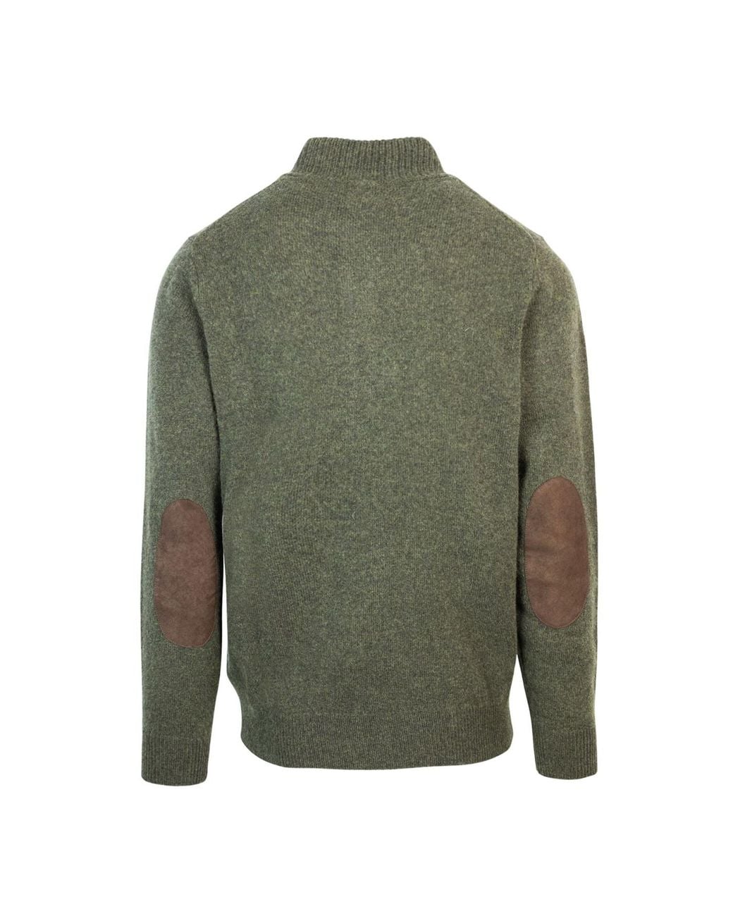 Barbour Green Lambswool Crew Neck Jumper Wool Sweater for men