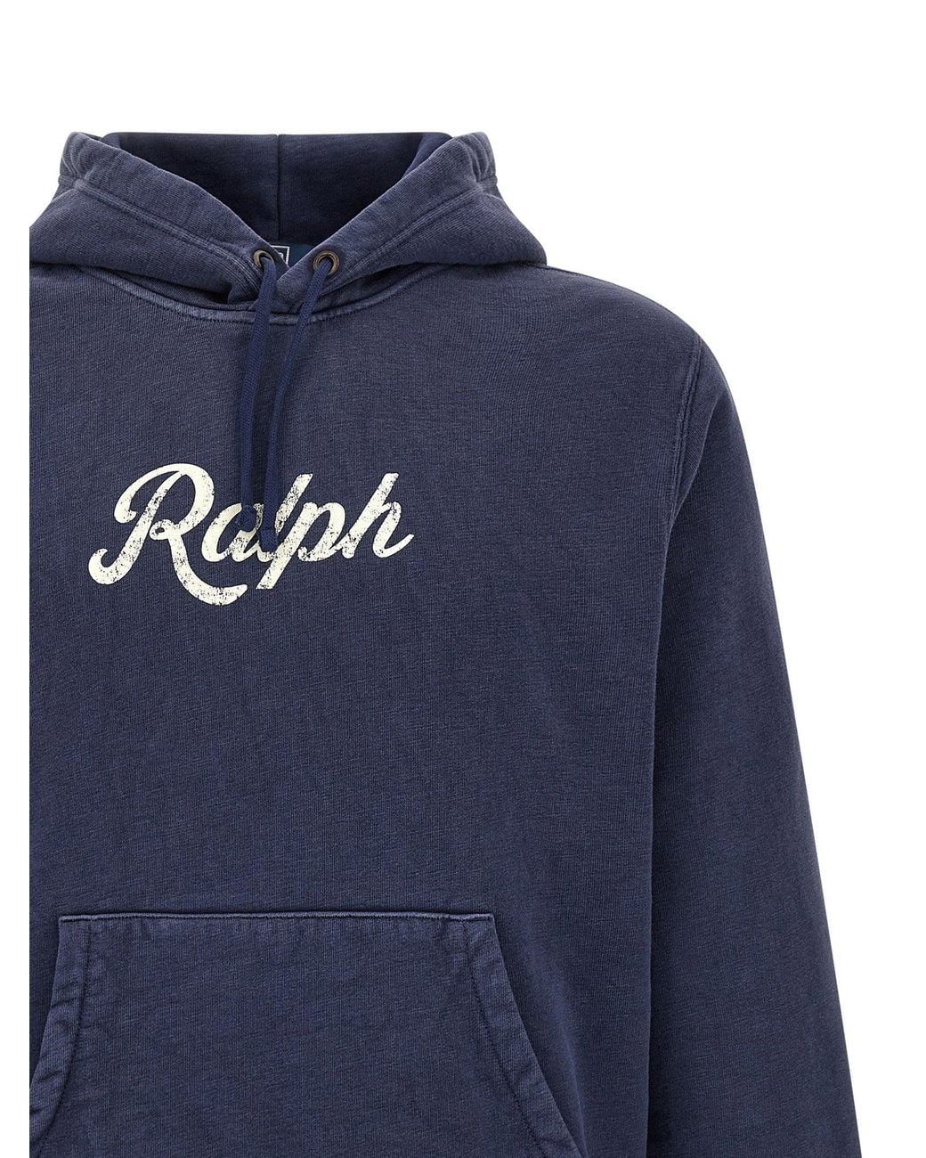 Polo Ralph Lauren Blue Logo-Embroidered Cotton Hoodie