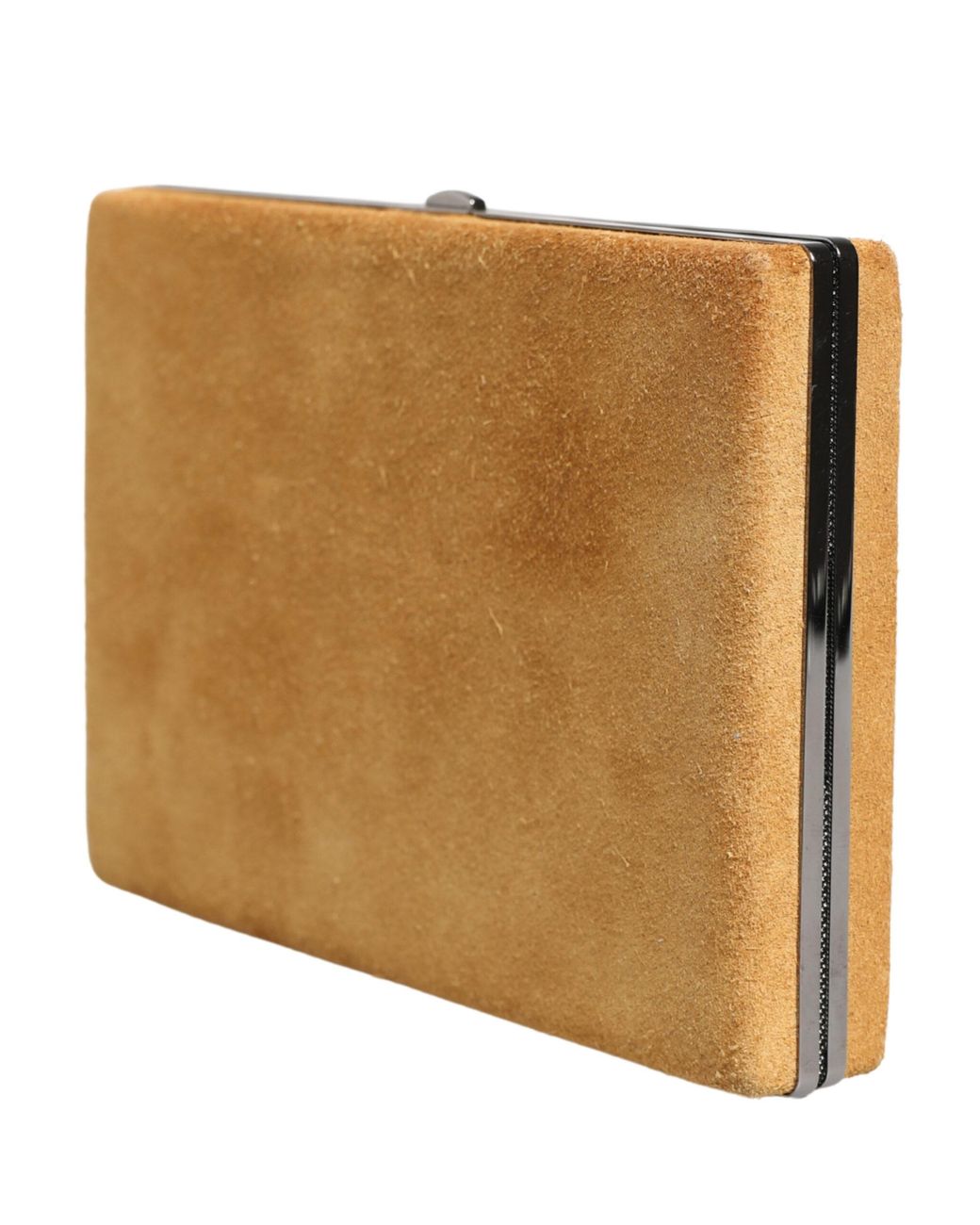 Dolce & Gabbana Natural Velvet Calf Leather Clutch Evening Purse Bag Aluminium